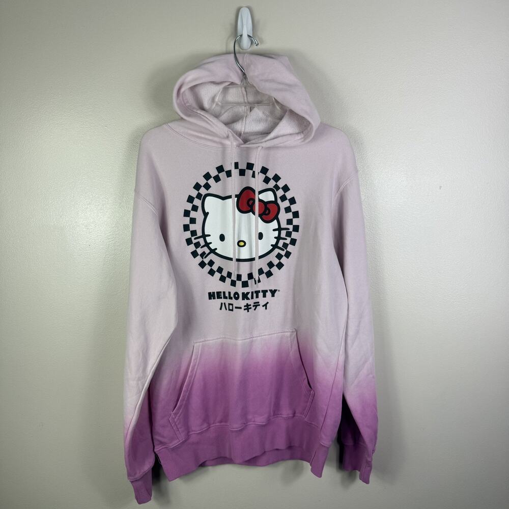 Hello Kitty Sanrio Two Tone Pink Hoodie Sweatshirt Medium Bioworld